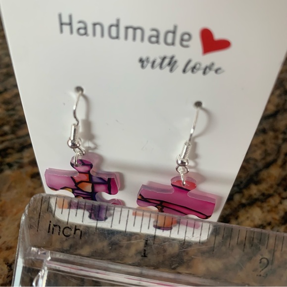 Handmade puzzle earrings - Picture 11 of 11